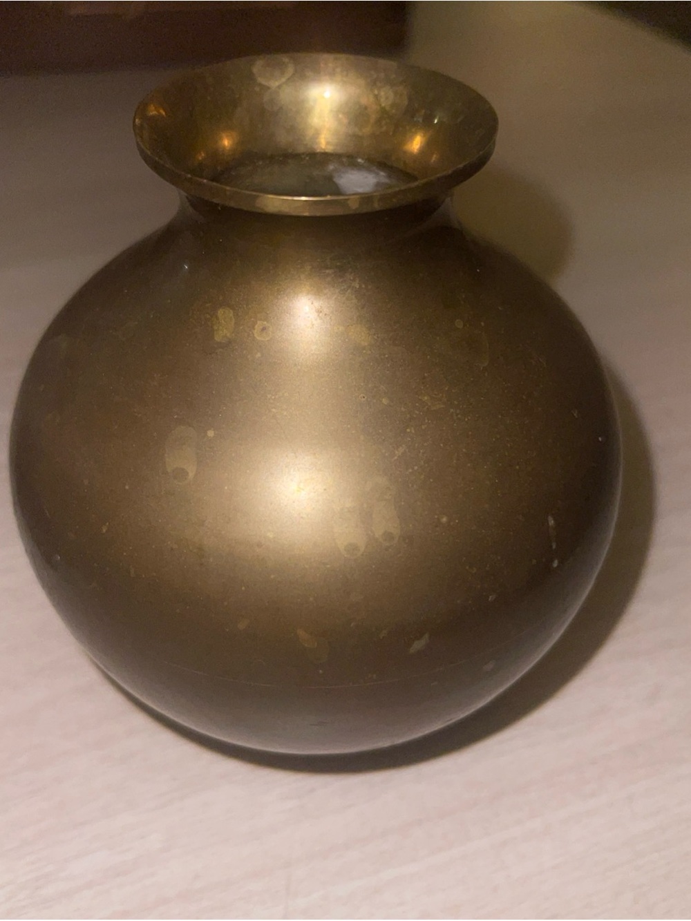 Vintage Brass vase made in India 4x4 “  Unique Shape Retro Boho Collectable